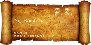 Puj Karád névjegykártya